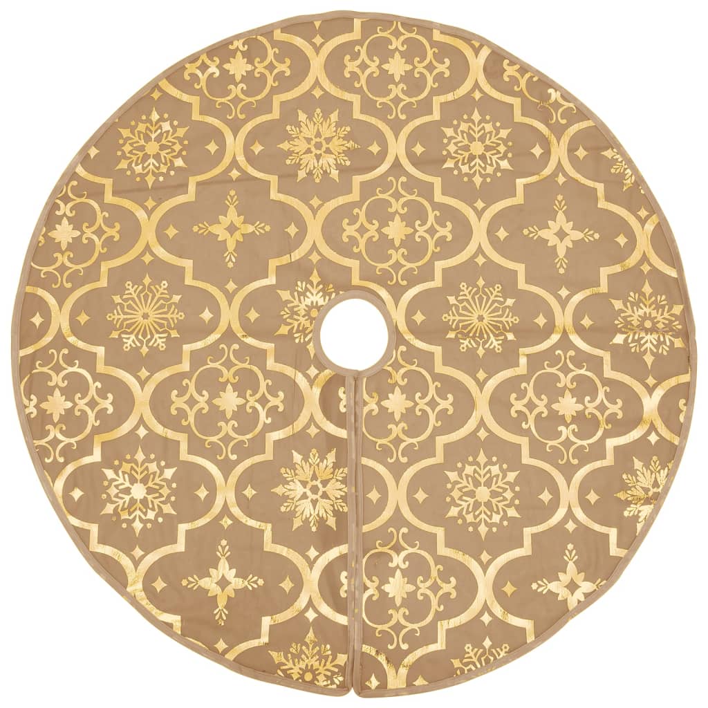 Luxury Christmas Tree Skirt 122 cm – Elegant Gold Design and Soft Fabric Finish