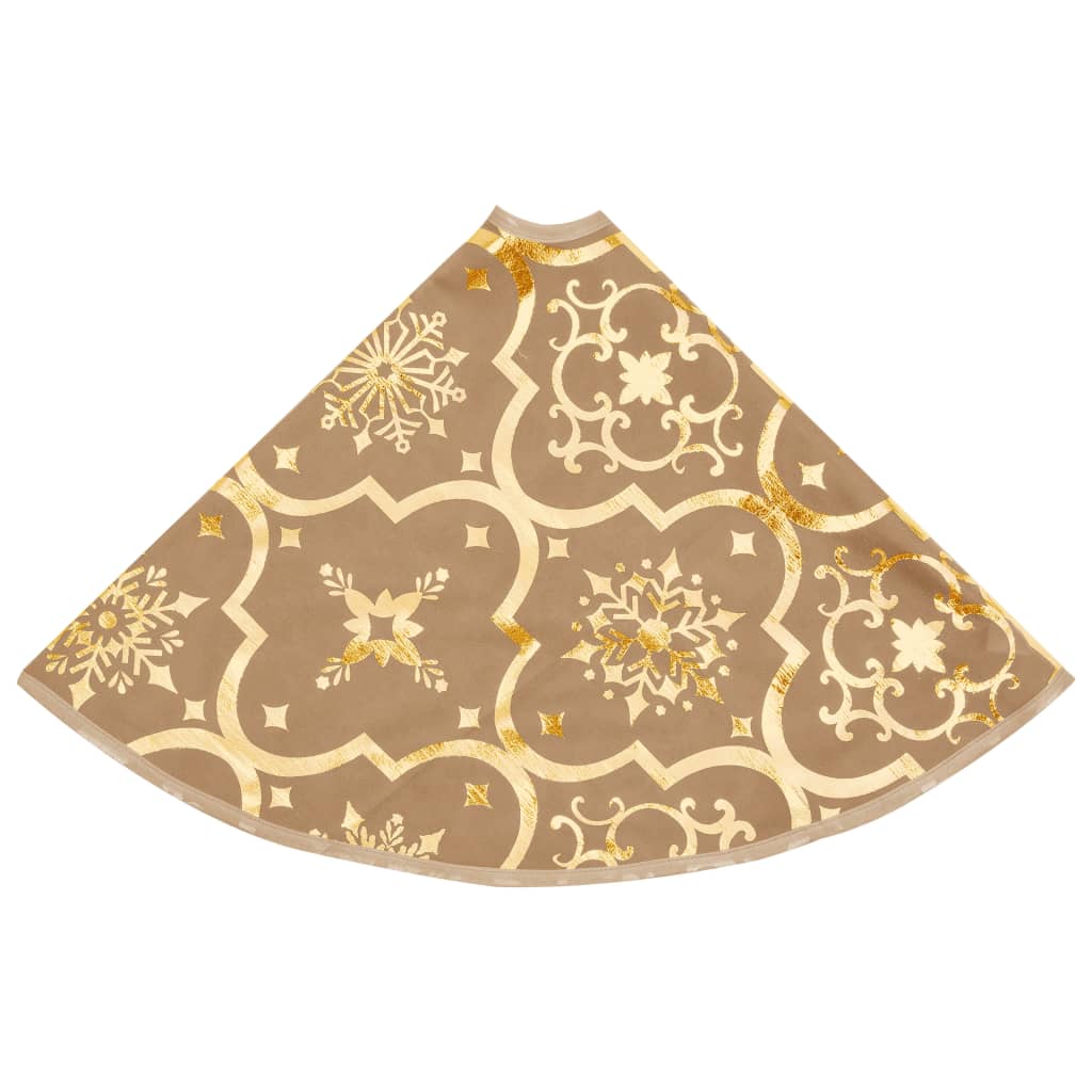 Luxury Christmas Tree Skirt 122 cm – Elegant Gold Design and Soft Fabric Finish