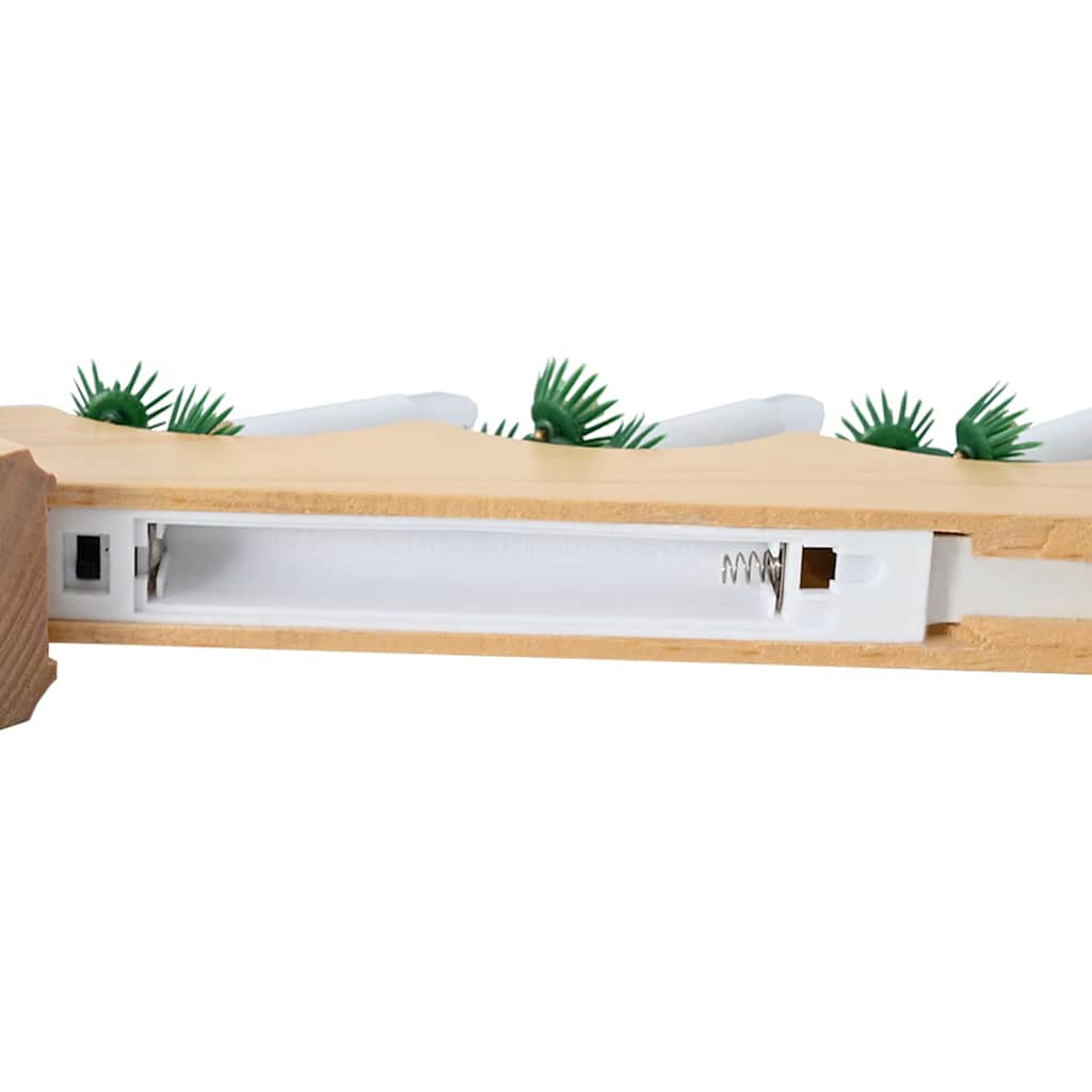 Christmas Candle Bridge with 7 LED Lights – Classic Window Decoration in Natural Wood