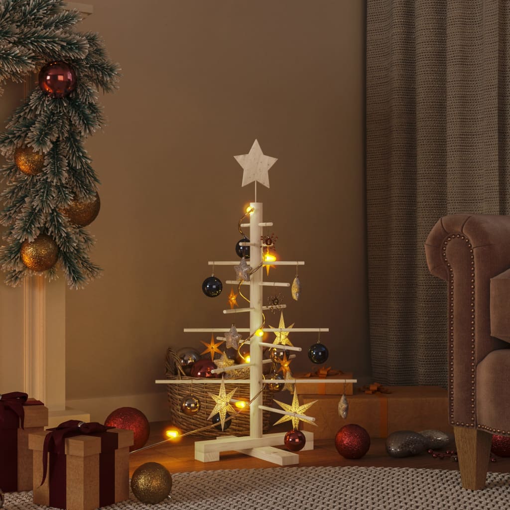75 cm Wooden Christmas Tree in Pine – Minimalist and Elegant Holiday Decoration