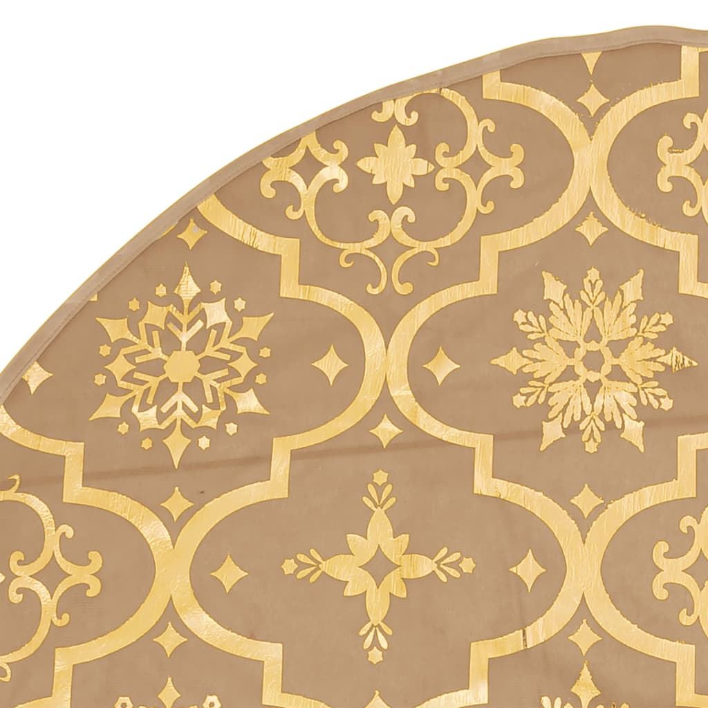 Luxury Christmas Tree Skirt 122 cm – Elegant Gold Design and Soft Fabric Finish