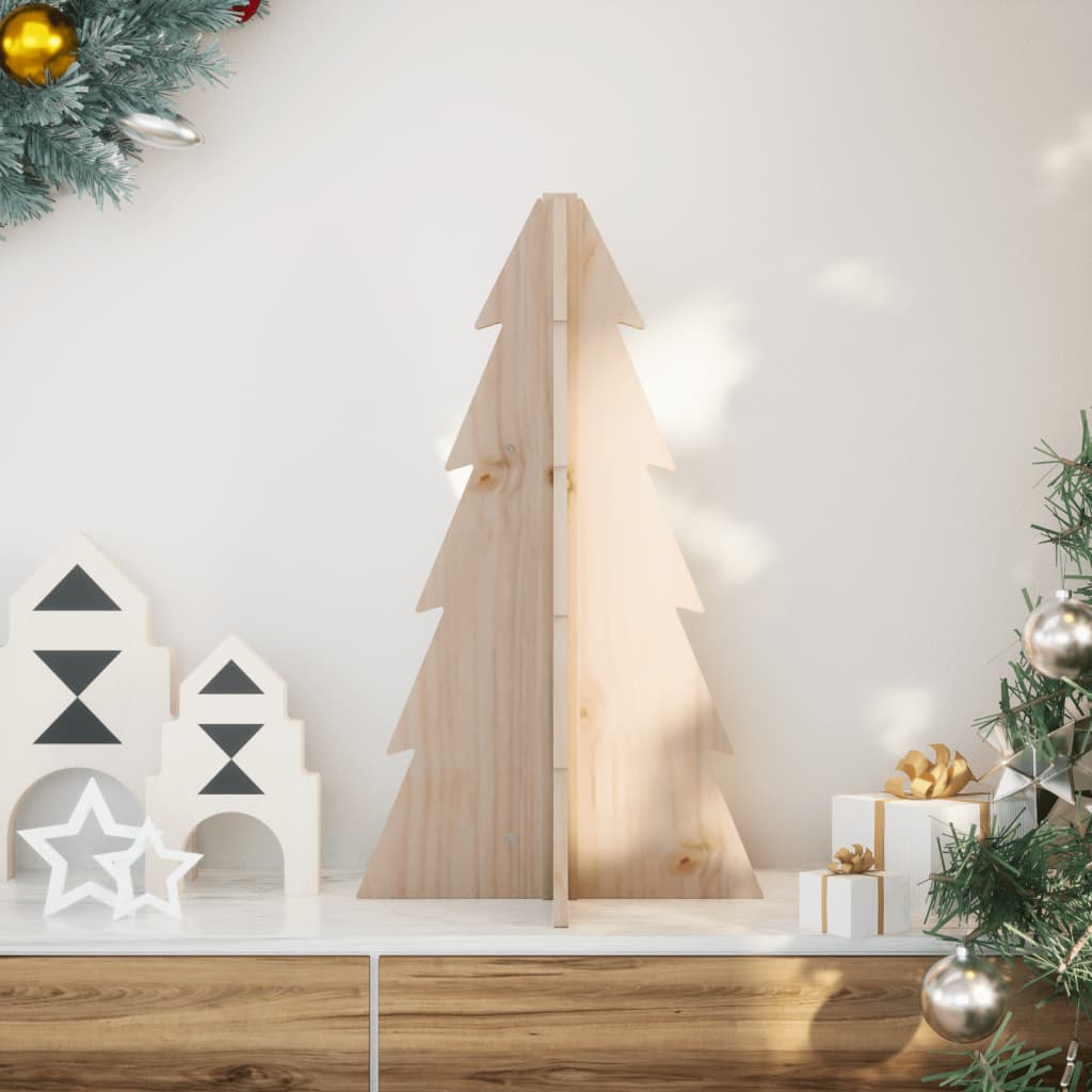 69.5 cm Wooden Christmas Tree in Solid Pine – Stylish and Natural Holiday Decoration